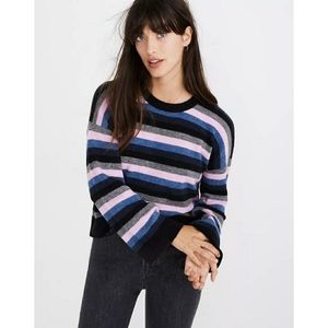 NEW Madewell Cardiff Striped Crewneck Sweater in Coziest Yarn